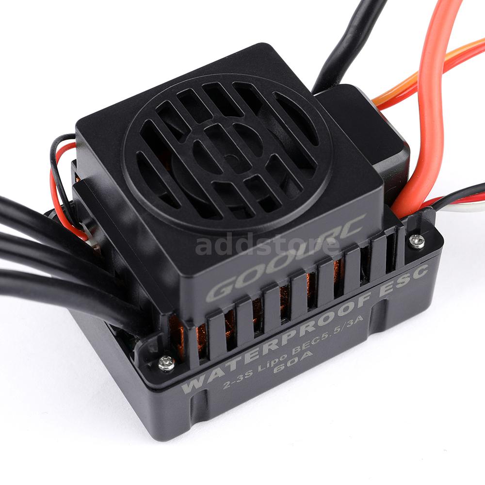 GoolRC 60A Brushless ESC Speed Controller with 5.5V/3A BEC for 1/10 RC ...